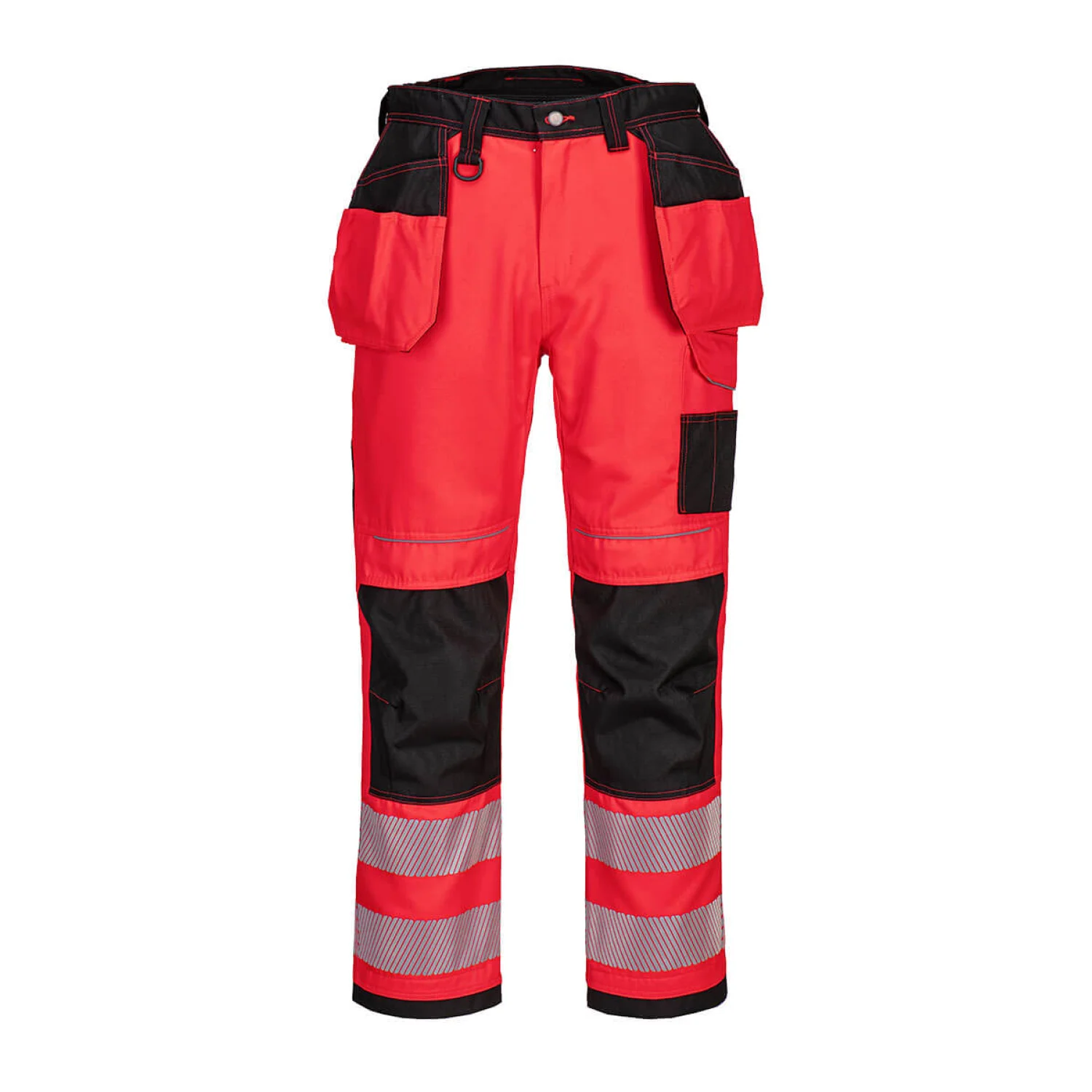 Portwest Vision Hi-Vis nadrág piros/fekete
