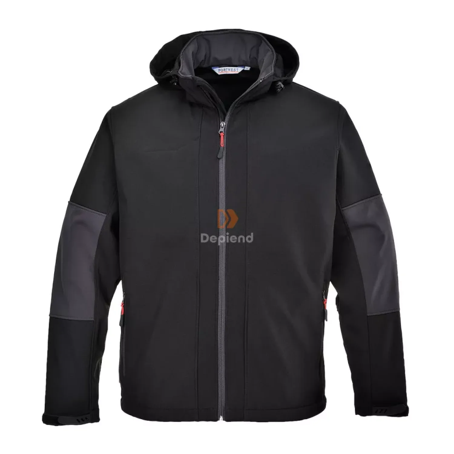 Portwest Softshell dzseki kapucnival fekete