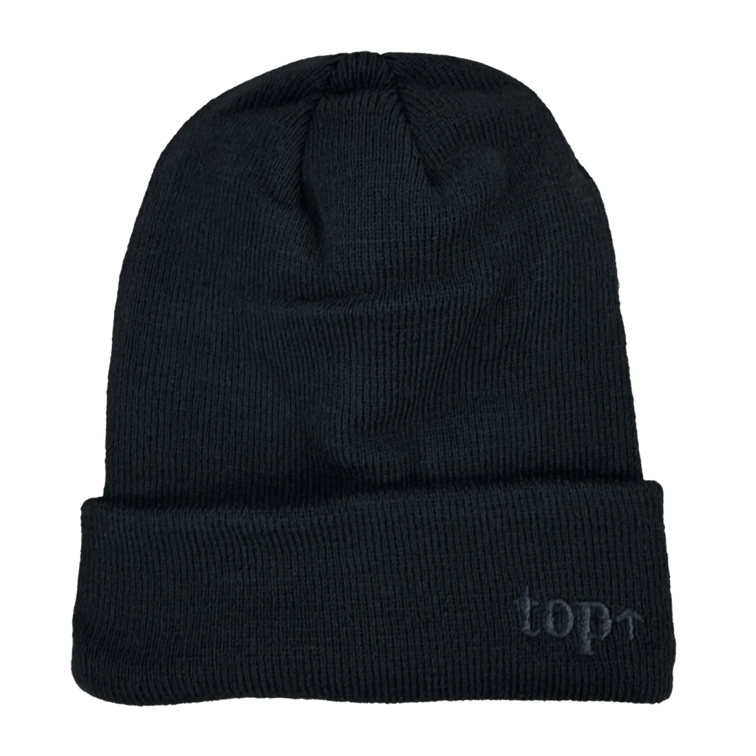 TOP CAP Sapka - Black fekete színben akril klasszikus kötött sapka
