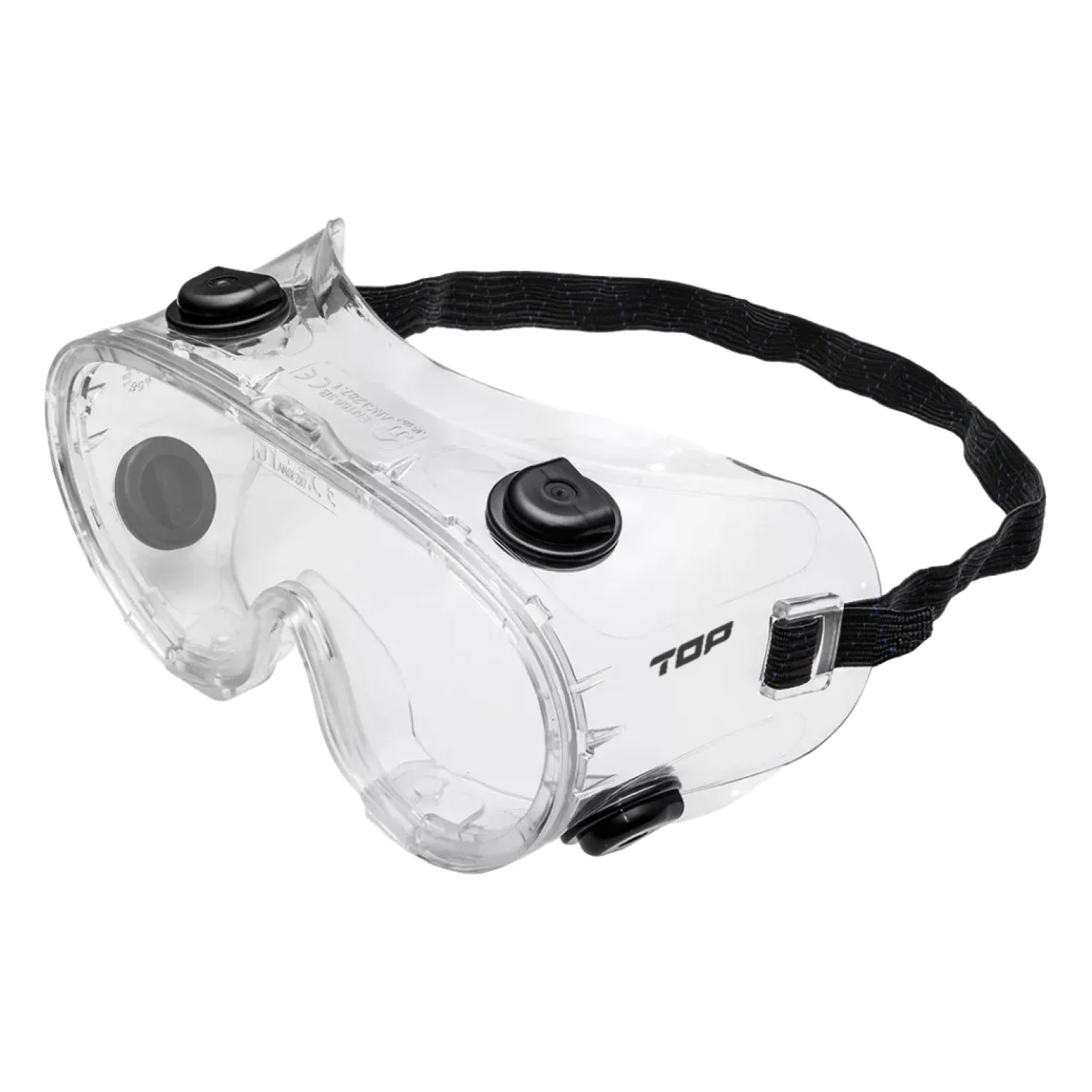 TOP Védőszemüveg saválló állítható gumipánt TOP FLY (SC-423), víztiszta