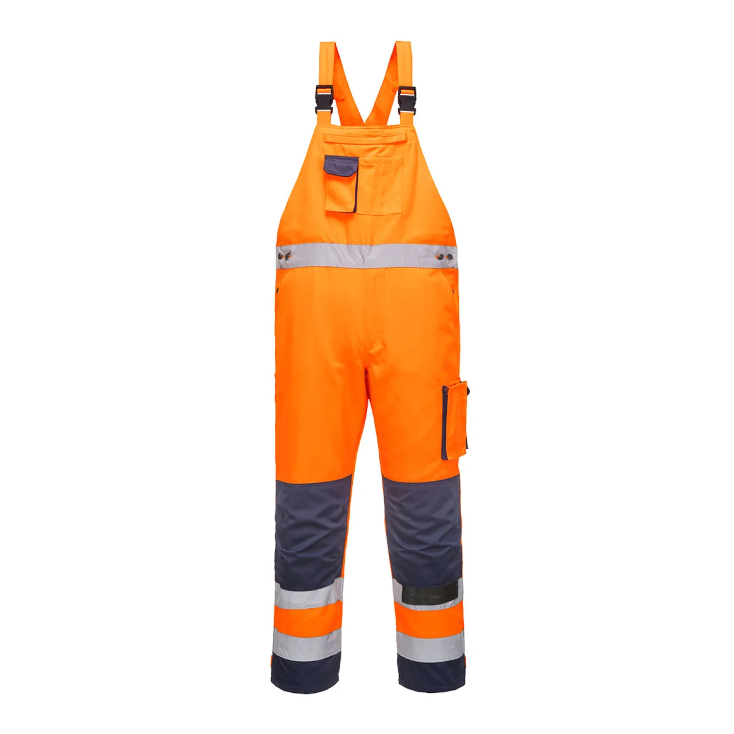 Portwest Dijon Hi-Vis kantáros nadrág Narancs/Navy