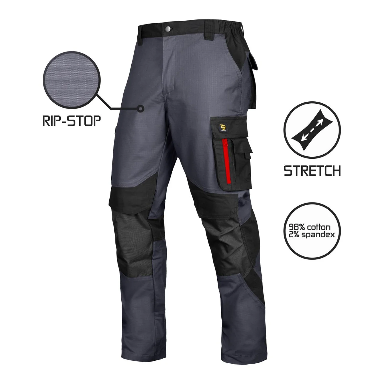 PROCERA Spodnie do pasa ultratech rip-stop stretch grey