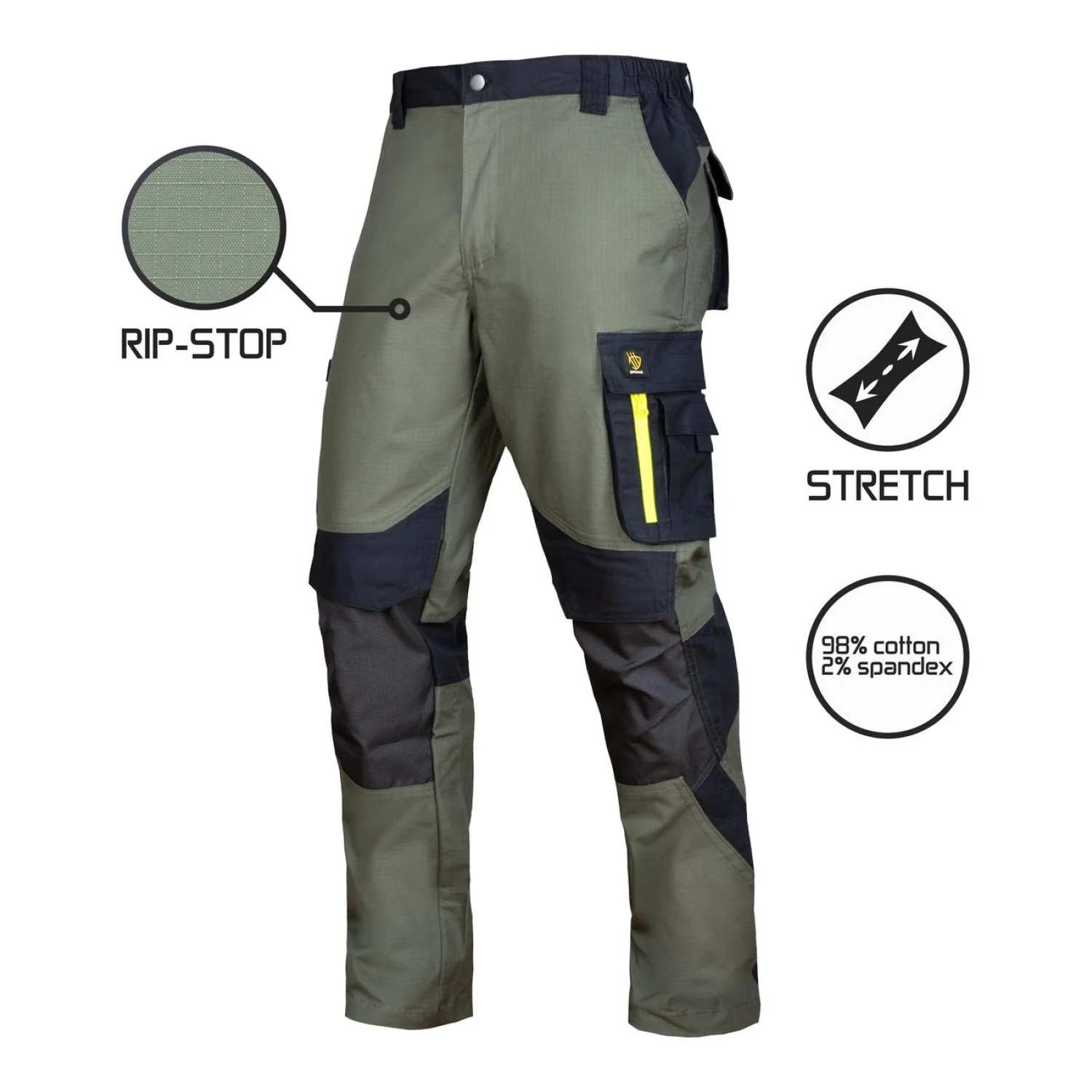 PROCERA Spodnie do pasa ultratech rip-stop stretch green