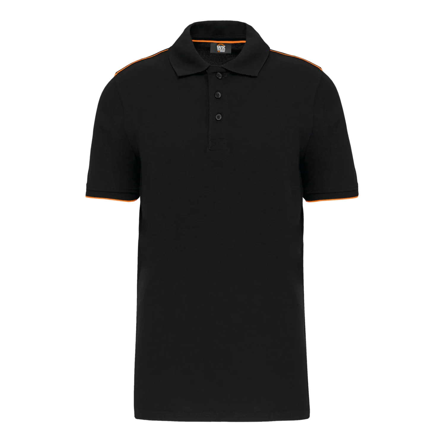 Designed To Work Férfi rövid ujú kontrasztos daytoday galléros póló Black/Orange