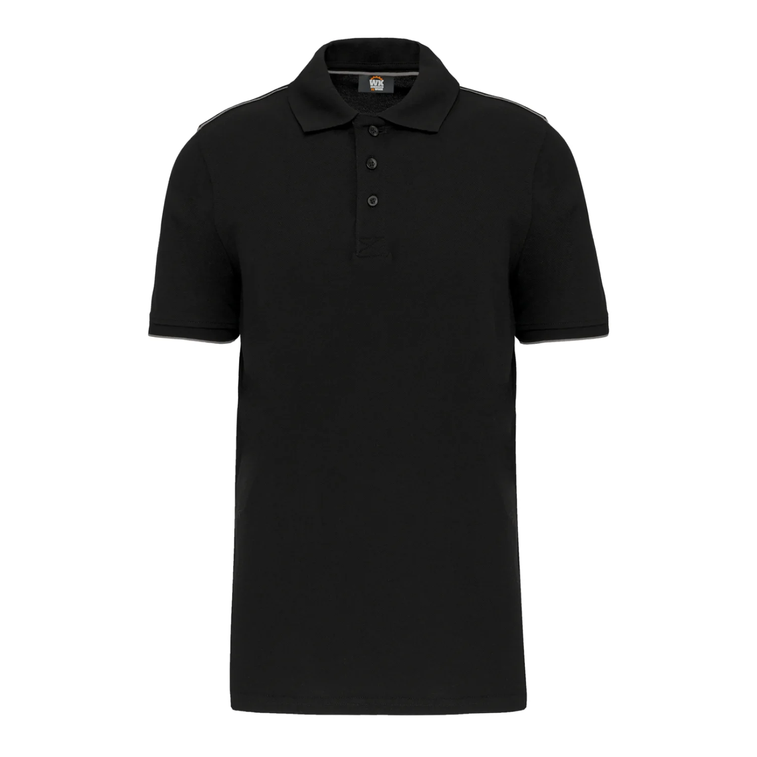 Designed To Work Férfi rövid ujú kontrasztos daytoday galléros póló Black/Silver