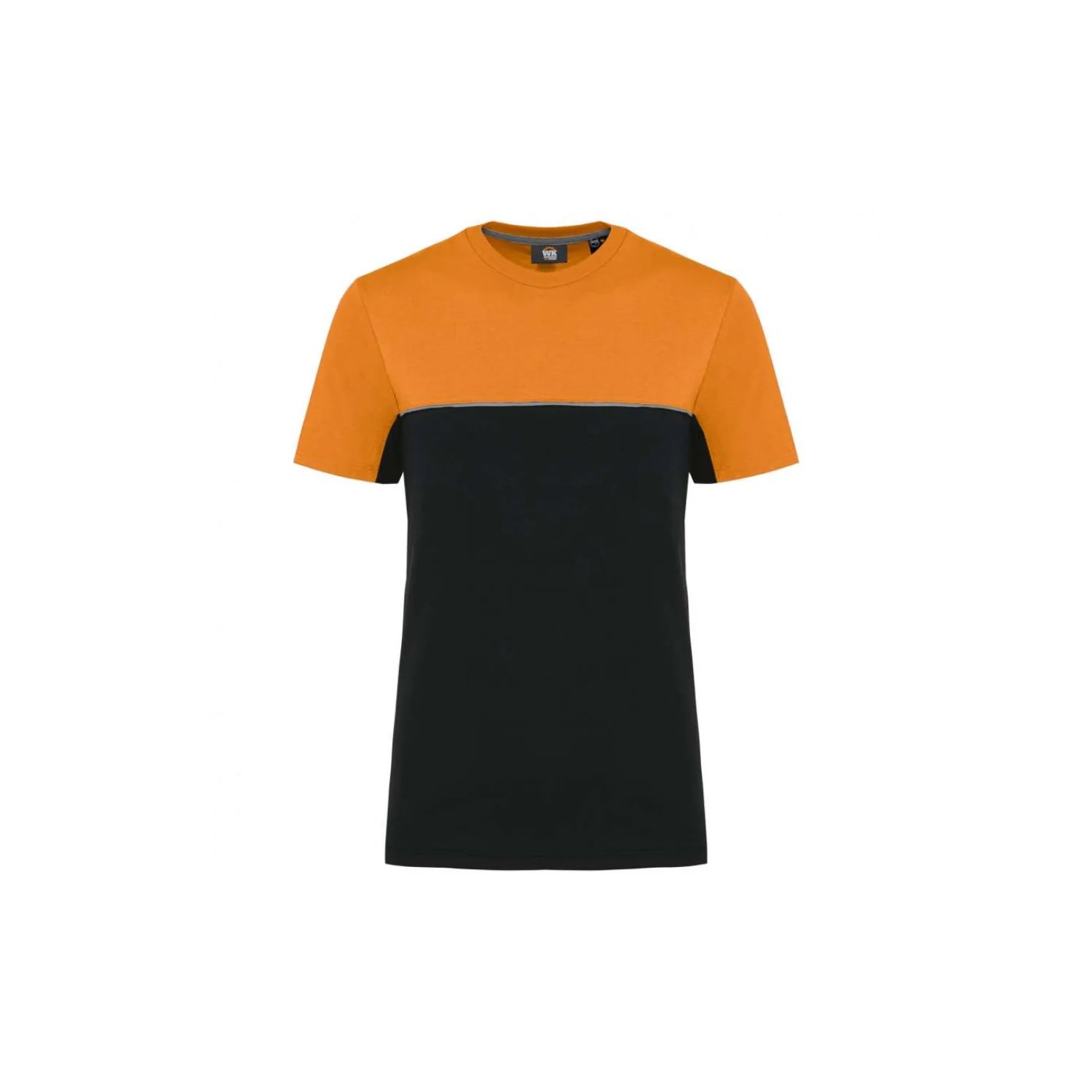 Designed To Work Uniszex környezetbarát rövid ujjú két színű póló Black/Orange