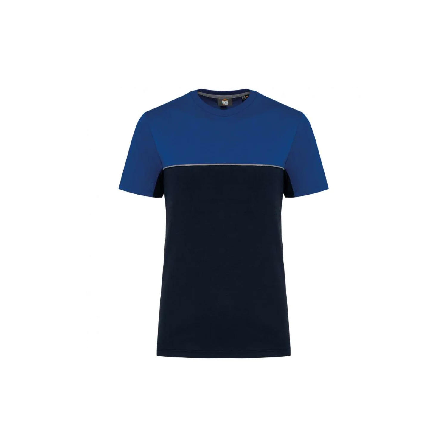 Designed To Work Uniszex környezetbarát rövid ujjú két színű póló Navy/Royal Blue