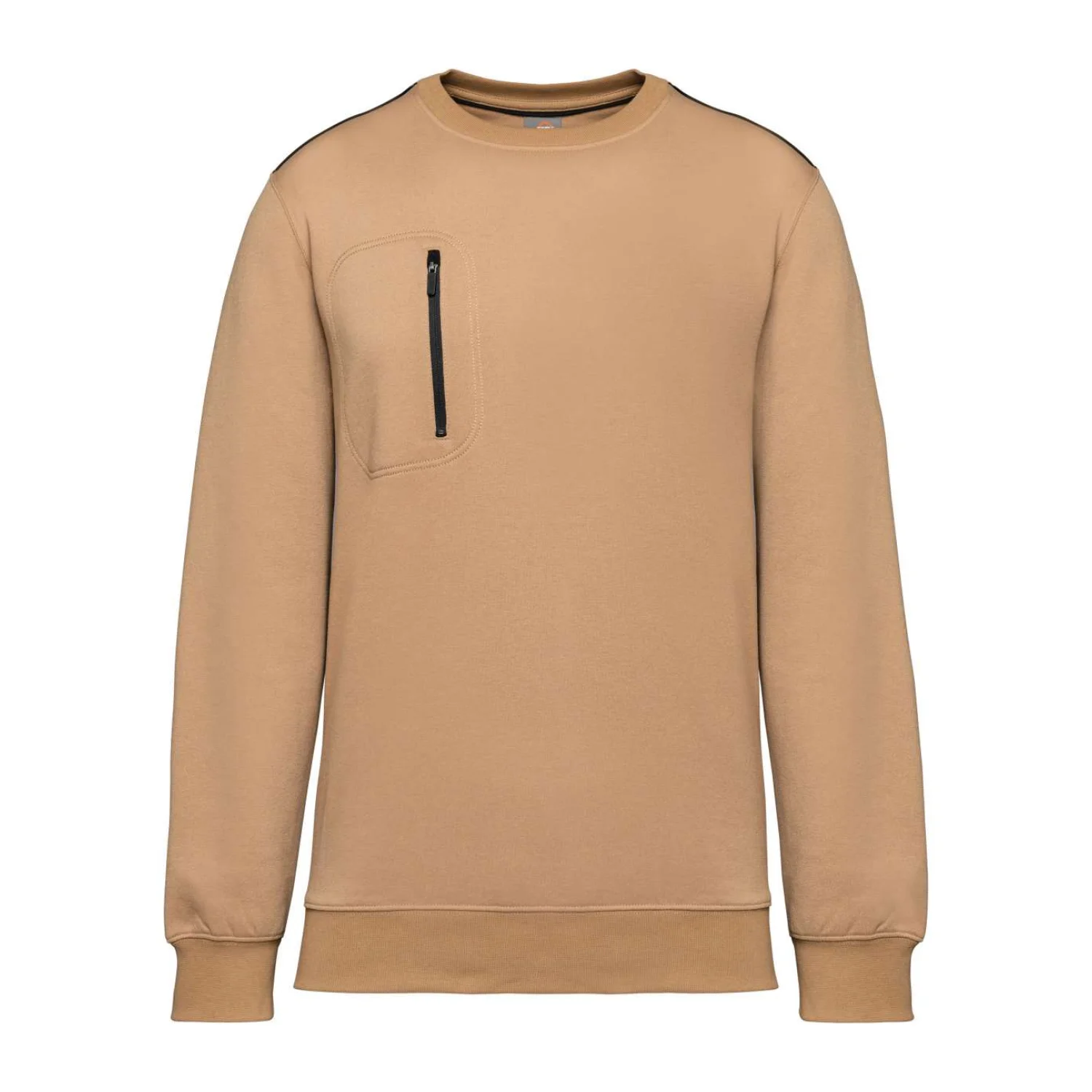 Designed To Work Uniszex daytoday kontrasztos zsebes pulóver pulóverek és kardigán Camel/Black