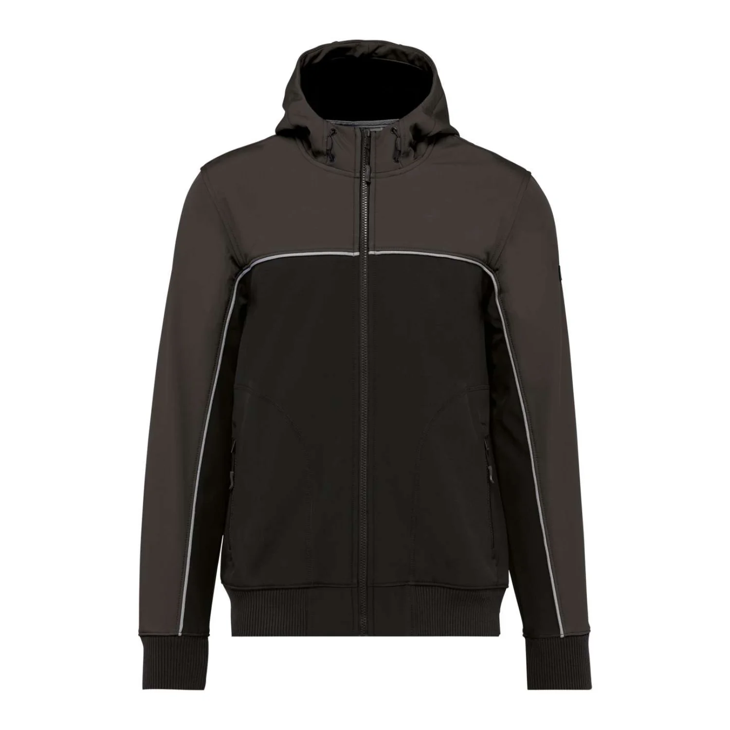 Designed To Work Uniszex háromrétegű két színű bionikus bevonattal ellátott softshell dzseki Black/Dark Grey