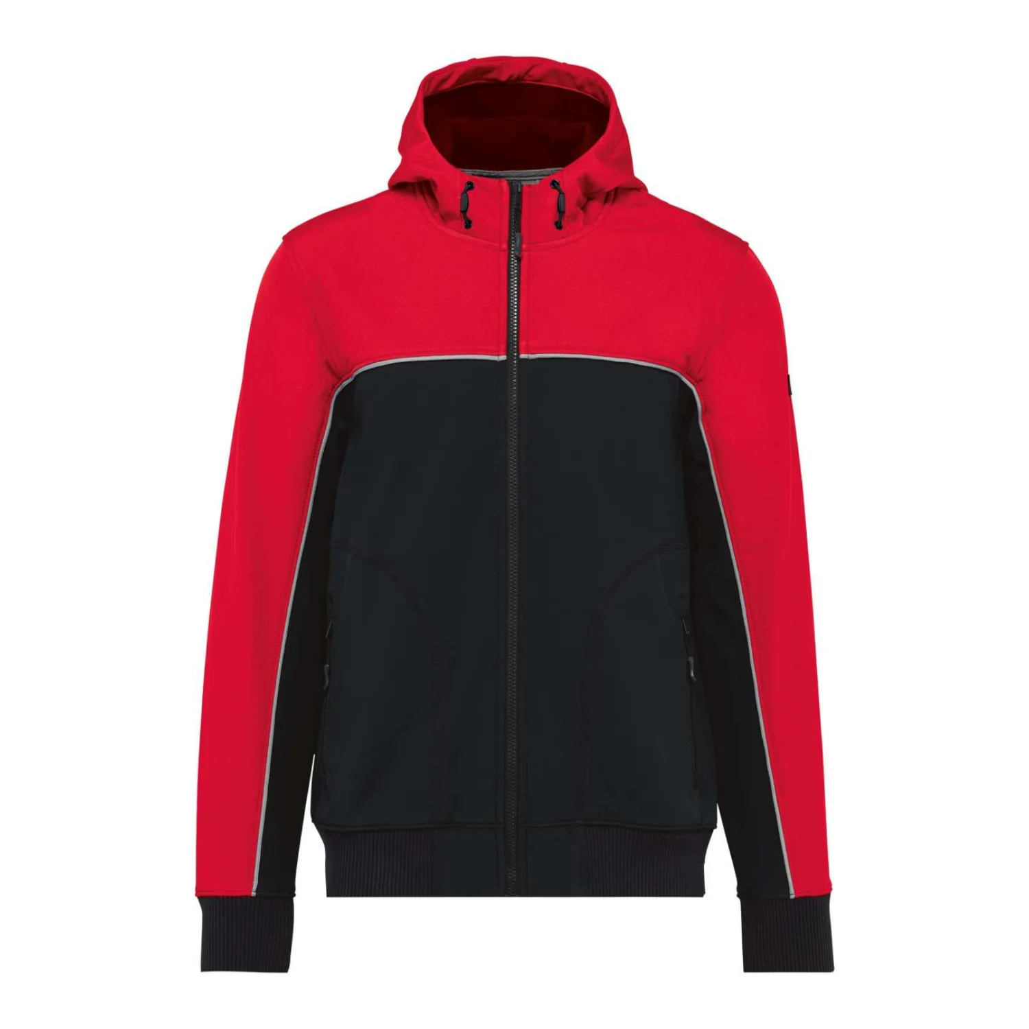 Designed To Work Uniszex háromrétegű két színű bionikus bevonattal ellátott softshell dzseki Black/Red