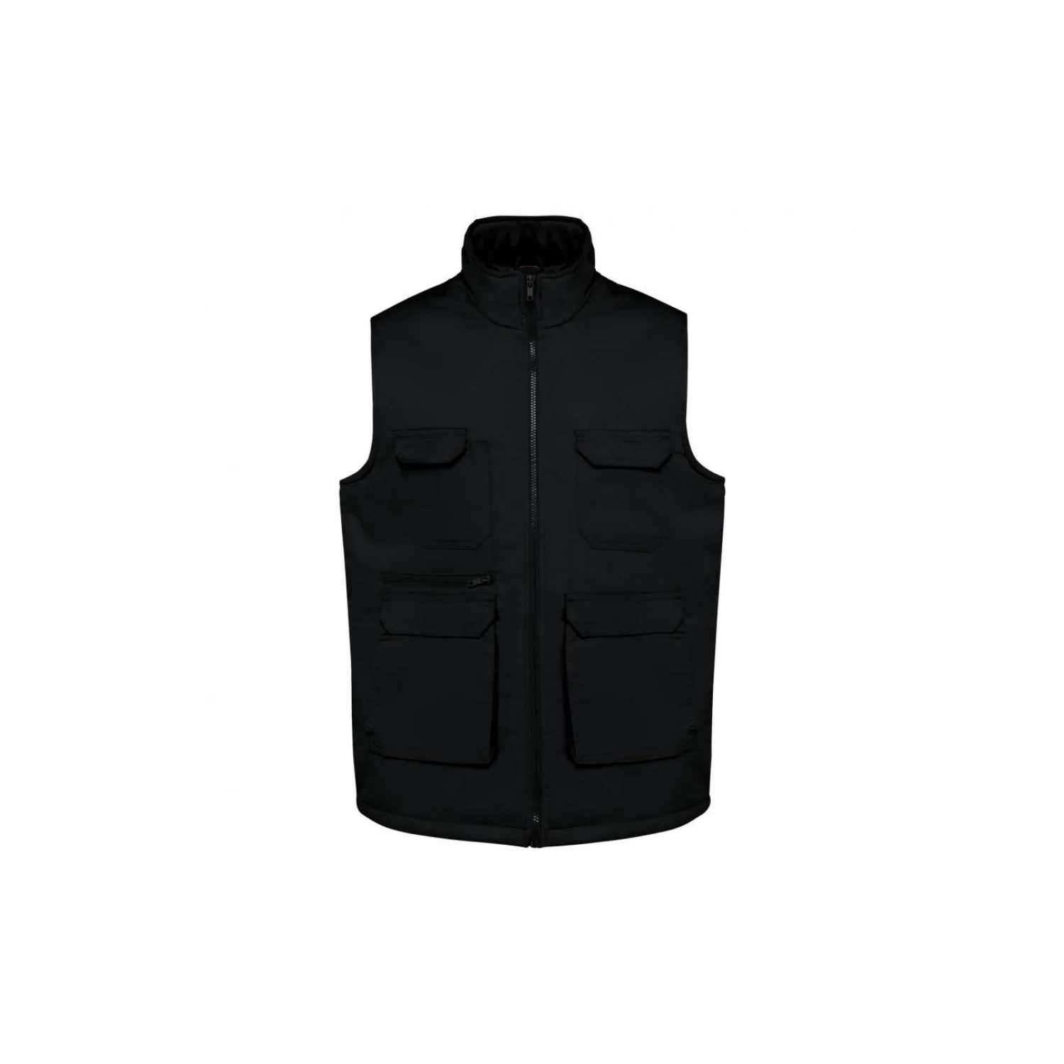 Designed To Work Uniszex bélelt többzsebes polycotton mellény Black