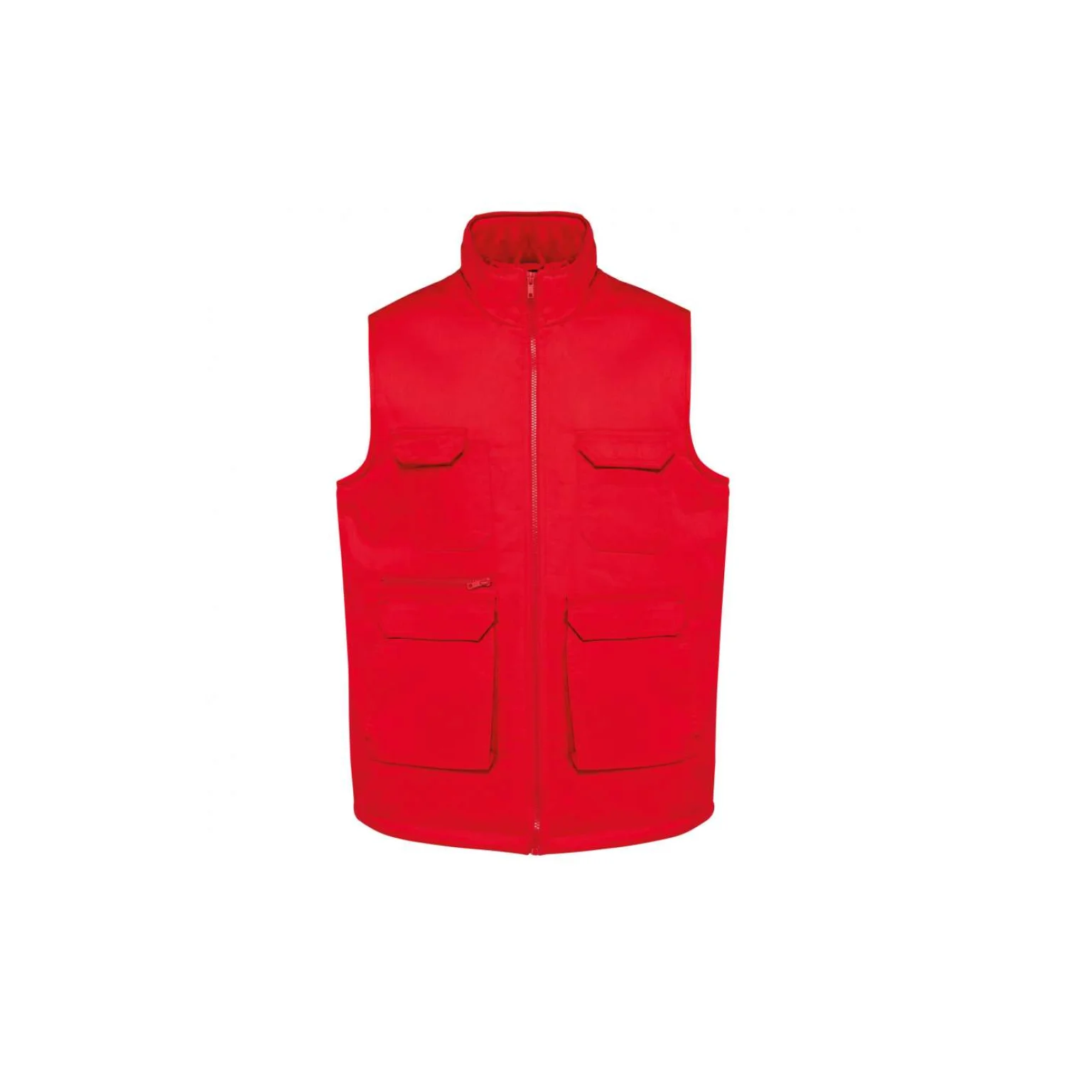 Designed To Work Uniszex bélelt többzsebes polycotton mellény Red
