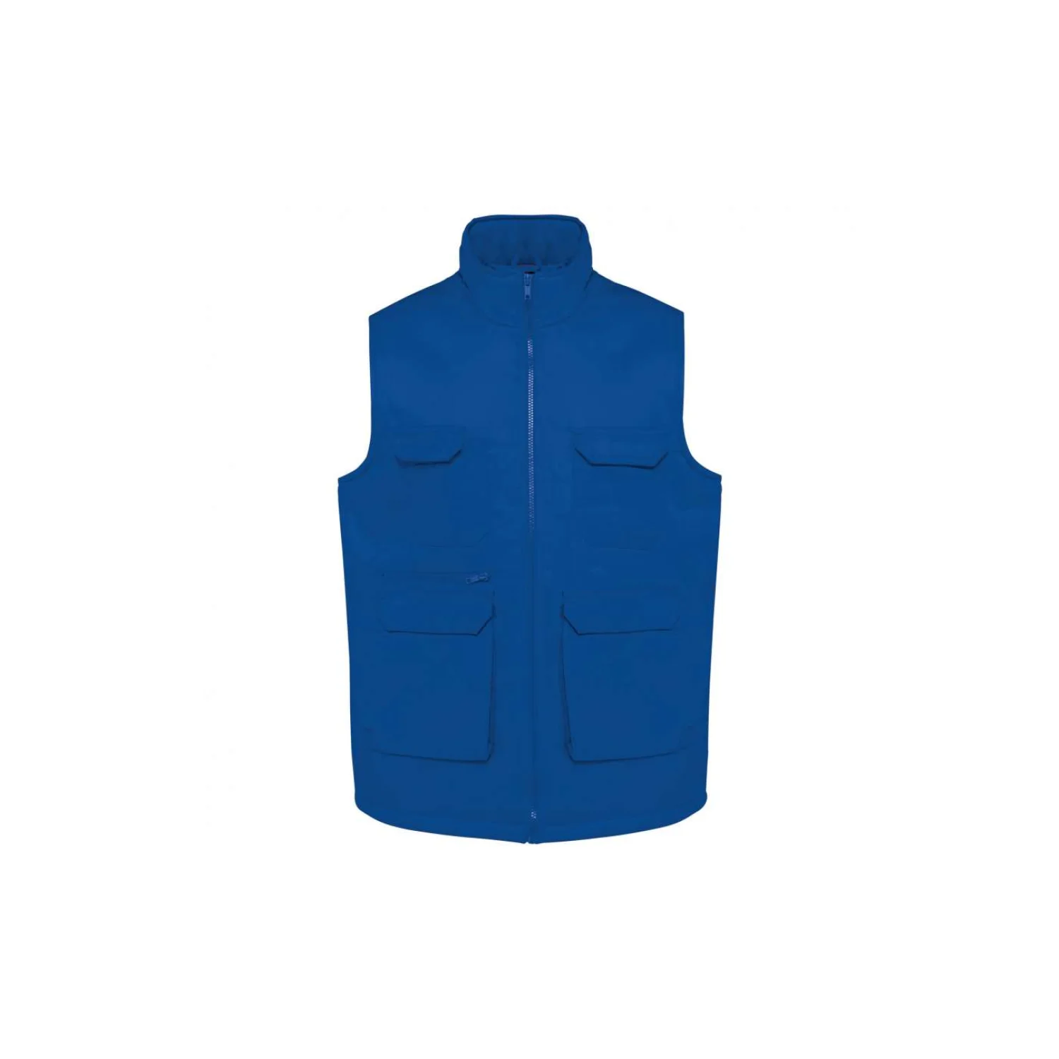 Designed To Work Uniszex bélelt többzsebes polycotton mellény Royal Blue