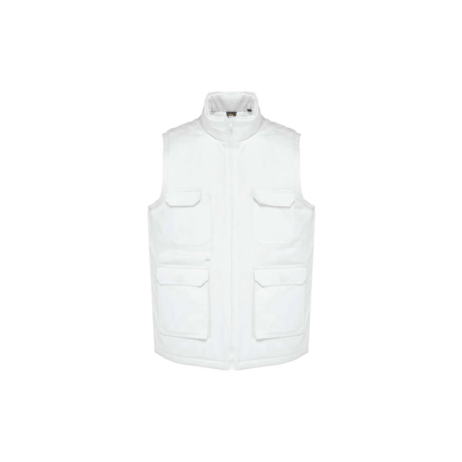 Designed To Work Uniszex bélelt többzsebes polycotton mellény White