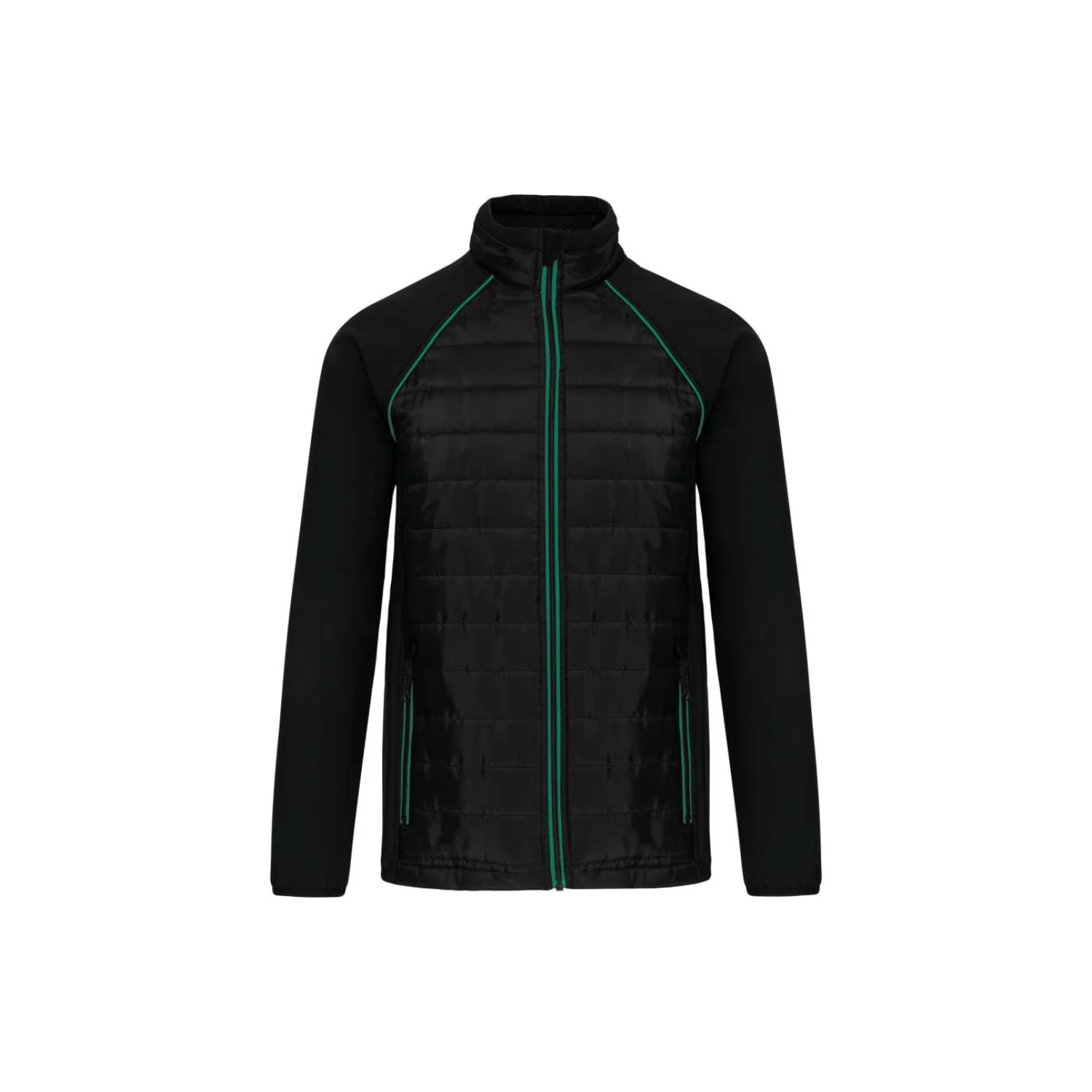 Designed To Work Uniszex daytoday dzseki kétféle anyagból Black/Kelly Green