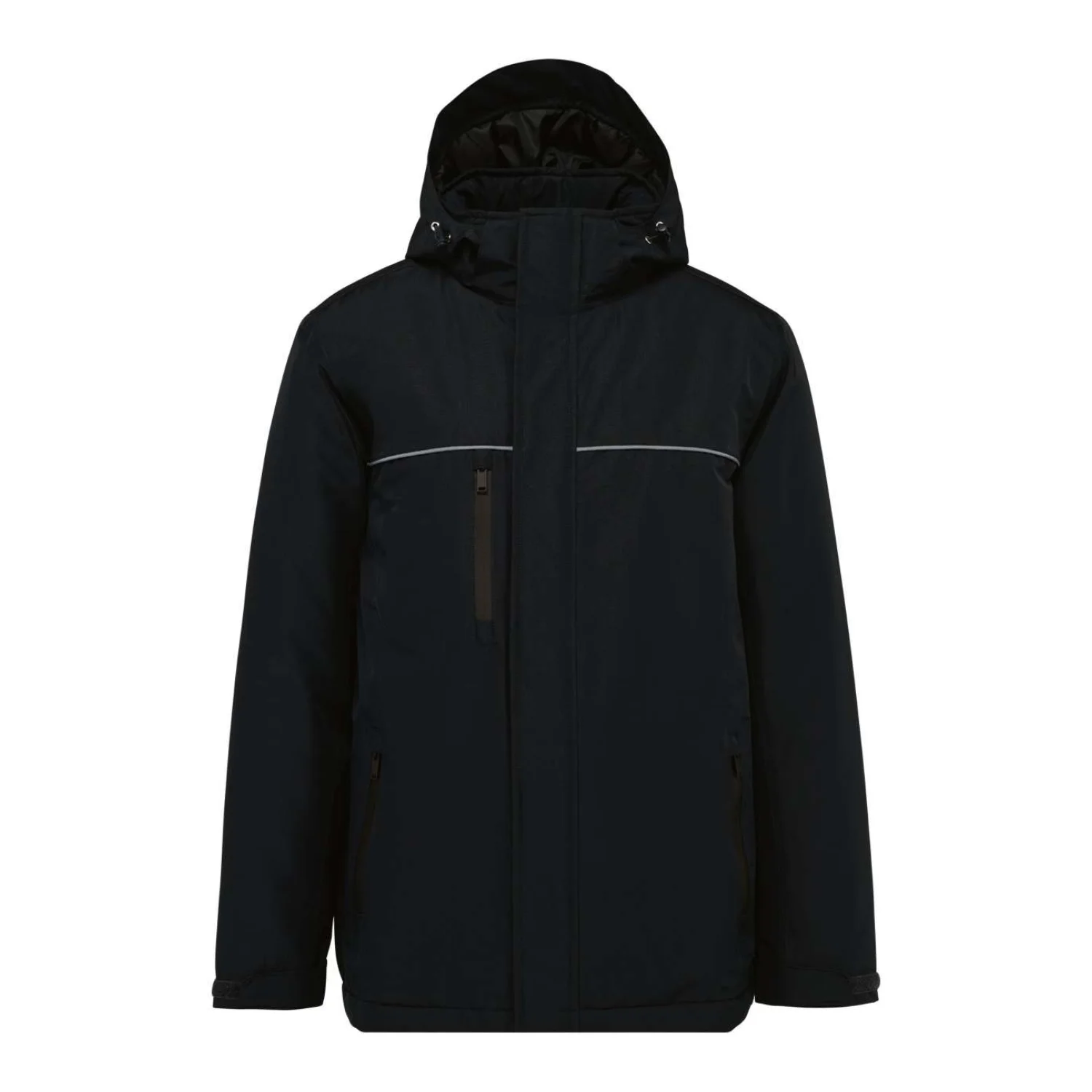 Designed To Work Uniszex kapucnis funkcionális parka kabátok és dzseki Black