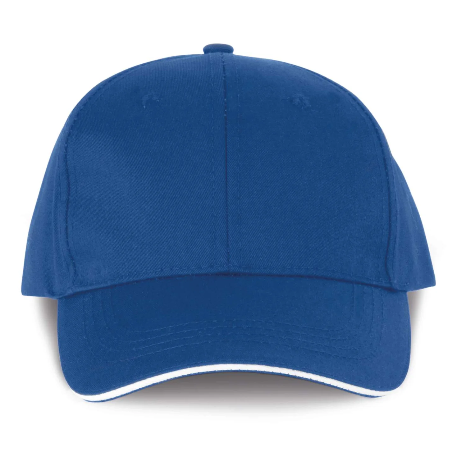 Designed To Work Oekotex tanúsítvánnyal rendelkező 6 paneles sapka szendvics ellenzővel sapká Royal Blue/White