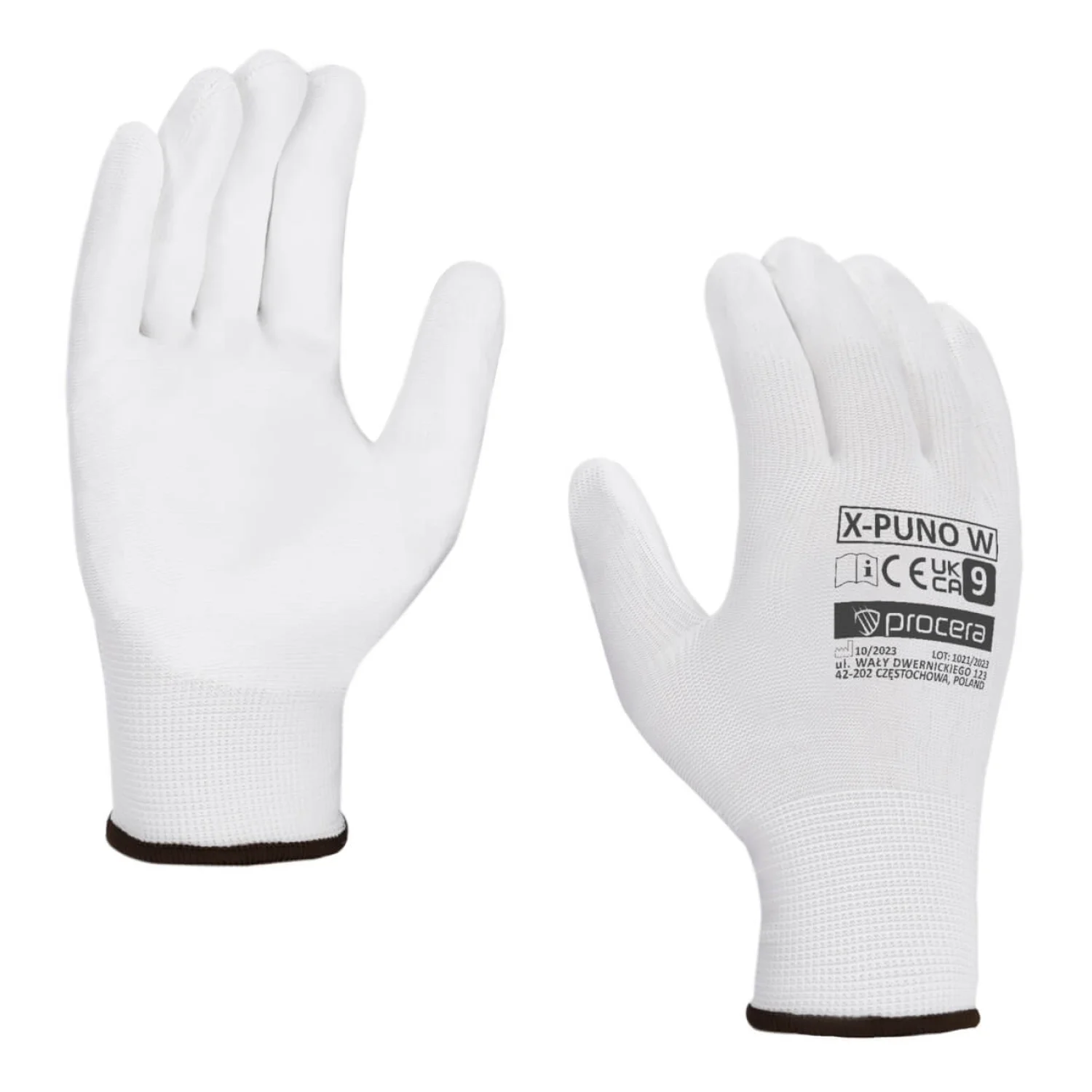 PROCERA X-puno white pu-bevonatú védőkesztyű