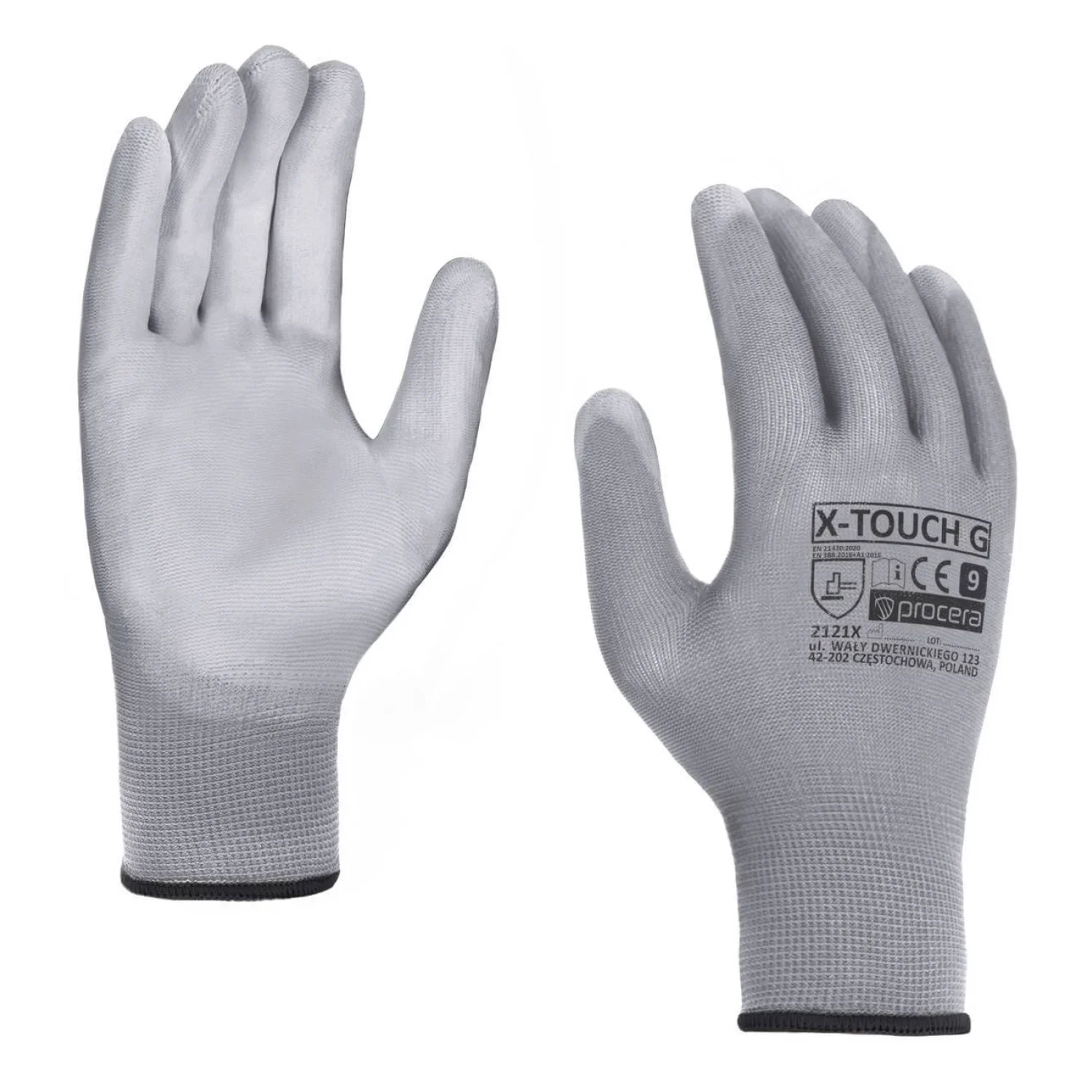 PROCERA X-touch grey pu-bevonatú védőkesztyű