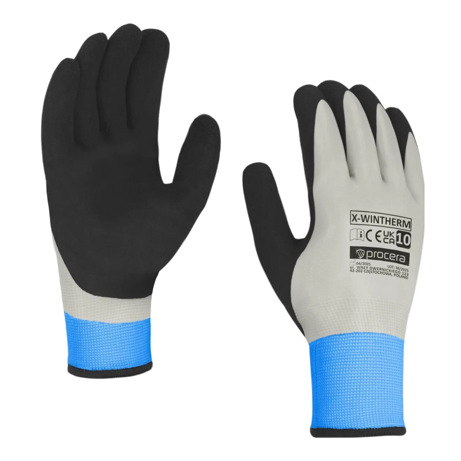 PROCERA X-wintherm akrillal bélelt, kétrétegű latexbevonatú kesztyű