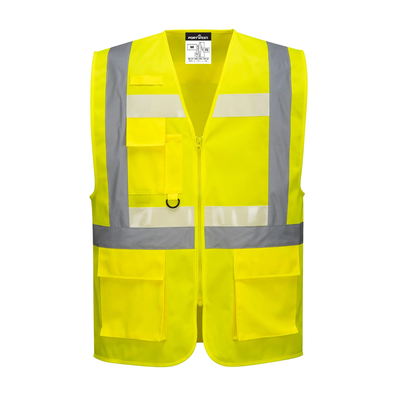 Portwest Glowtex vezetői mellény Ezee cipzárral – jól láthatósági G456 Sárga