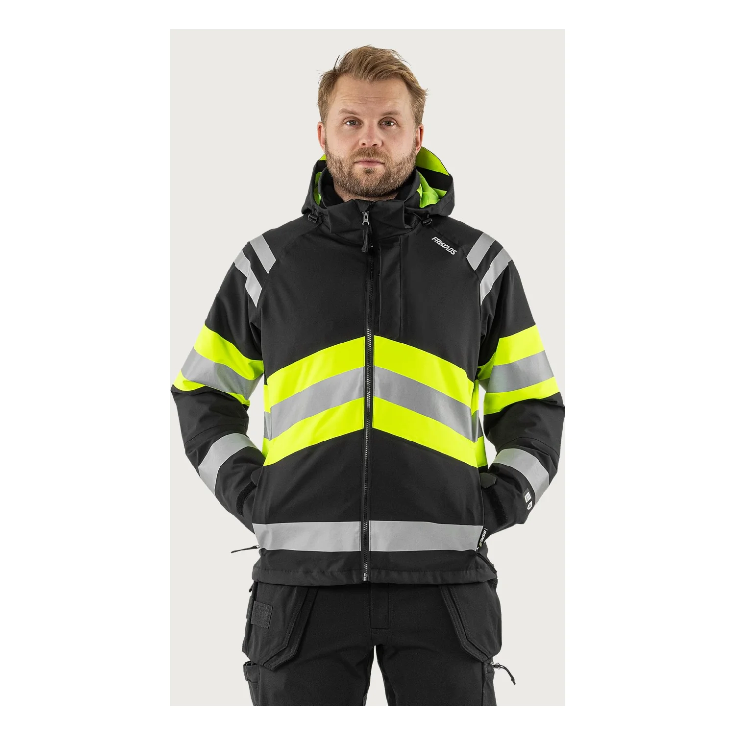 Fristads High vis Green sztreccs héjdzseki class 1 4684 GLPS Hi-Vis sárga/fekete