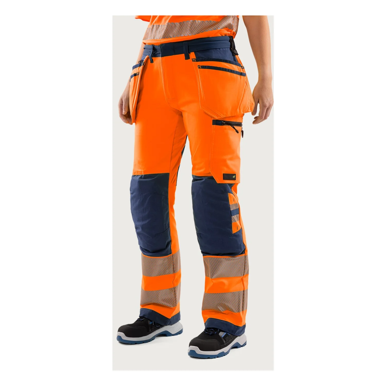 Fristads High vis Green craftsman sztreccs nadrág női class 2 2664 GSTP Hi-Vis narancssárga/matrózkék