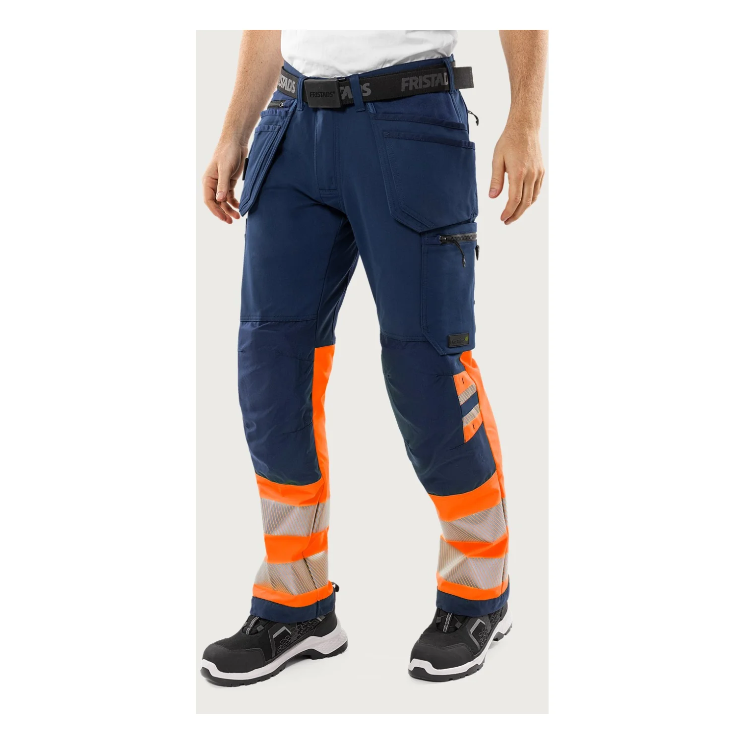 Fristads High vis Green craftsman sztreccs nadrág class 1 2643 GSTP Hi-Vis narancssárga/matrózkék