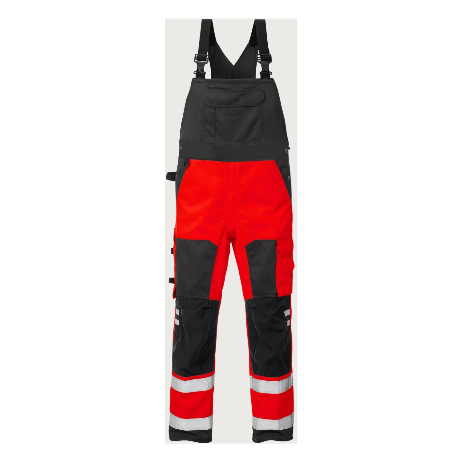 Fristads High vis kantáros nadrág cl 2 1015 PLU Hi-Vis piros/fekete