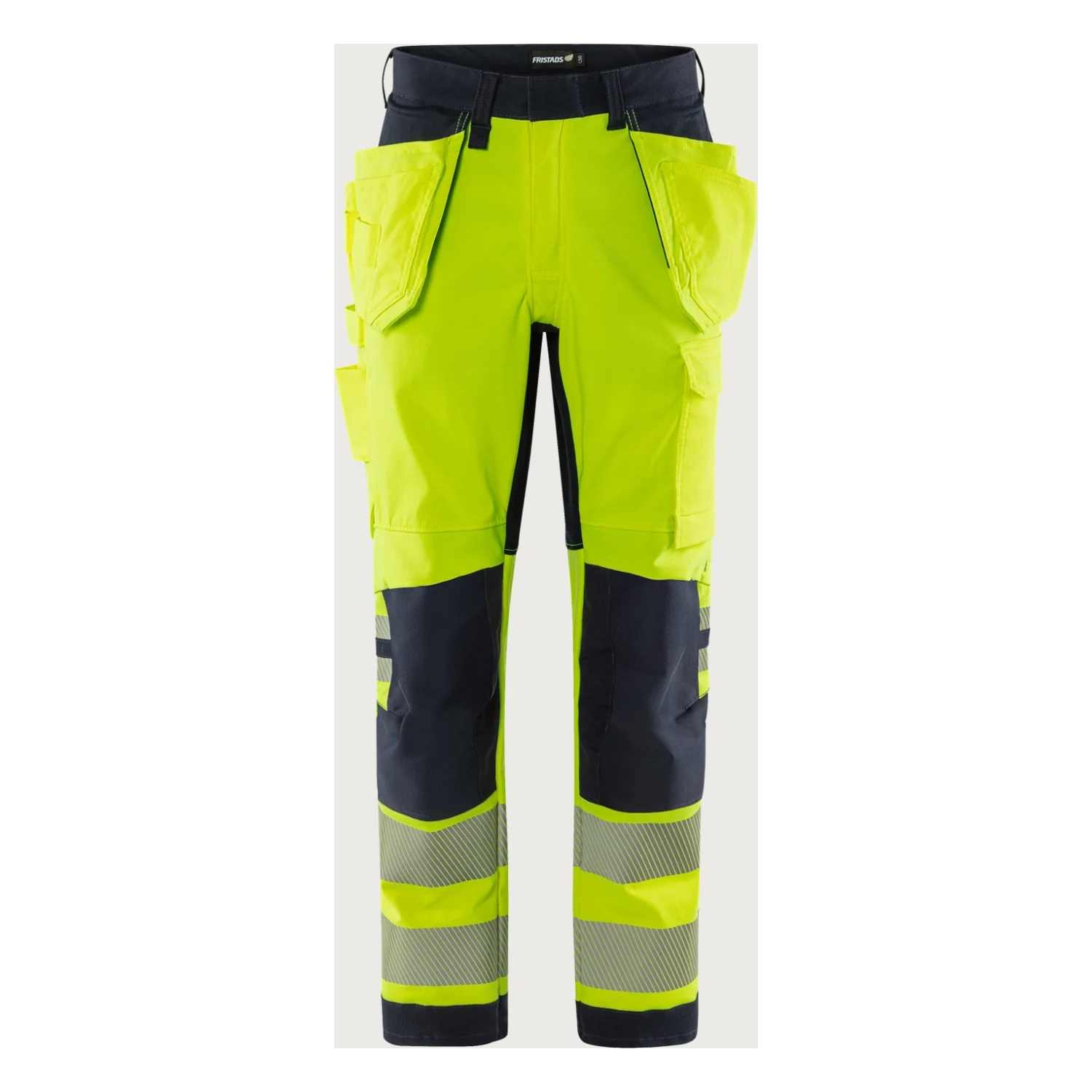 Fristads Flamestat Green high vis szakiparos sztreccs nadrág class 2 2952 GFS Hi-Vis sárga/matrózkék