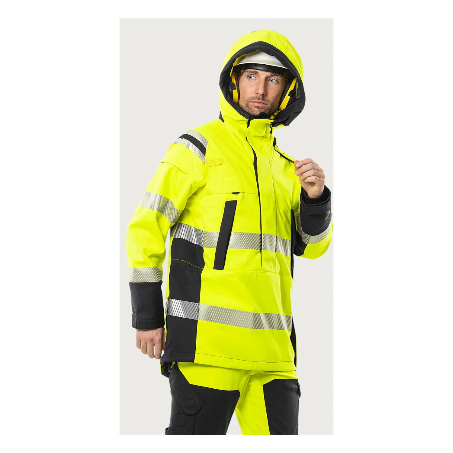 Fristads Flamestat high vis sztrecs softshell anorák class 3 4019 FSS Hi-Vis sárga/matrózkék