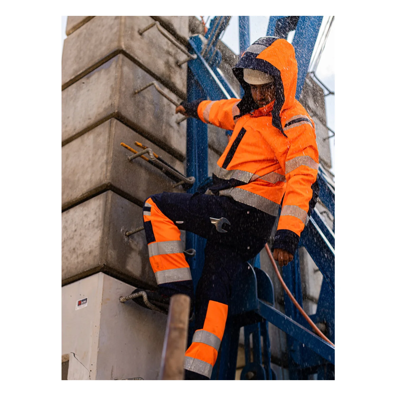 Fristads High vis Airtech® héjdzseki cl 3 4515 GTT Hi-Vis narancssárga/matrózkék
