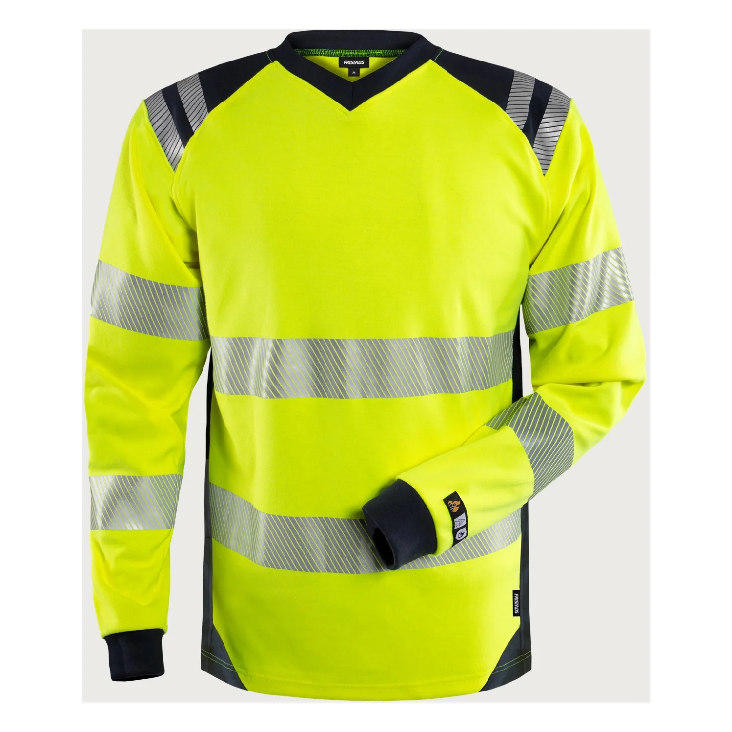 Fristads Flamestat high vis hosszú ujjú póló cl 3 7359 TFL Hi-Vis sárga/matrózkék