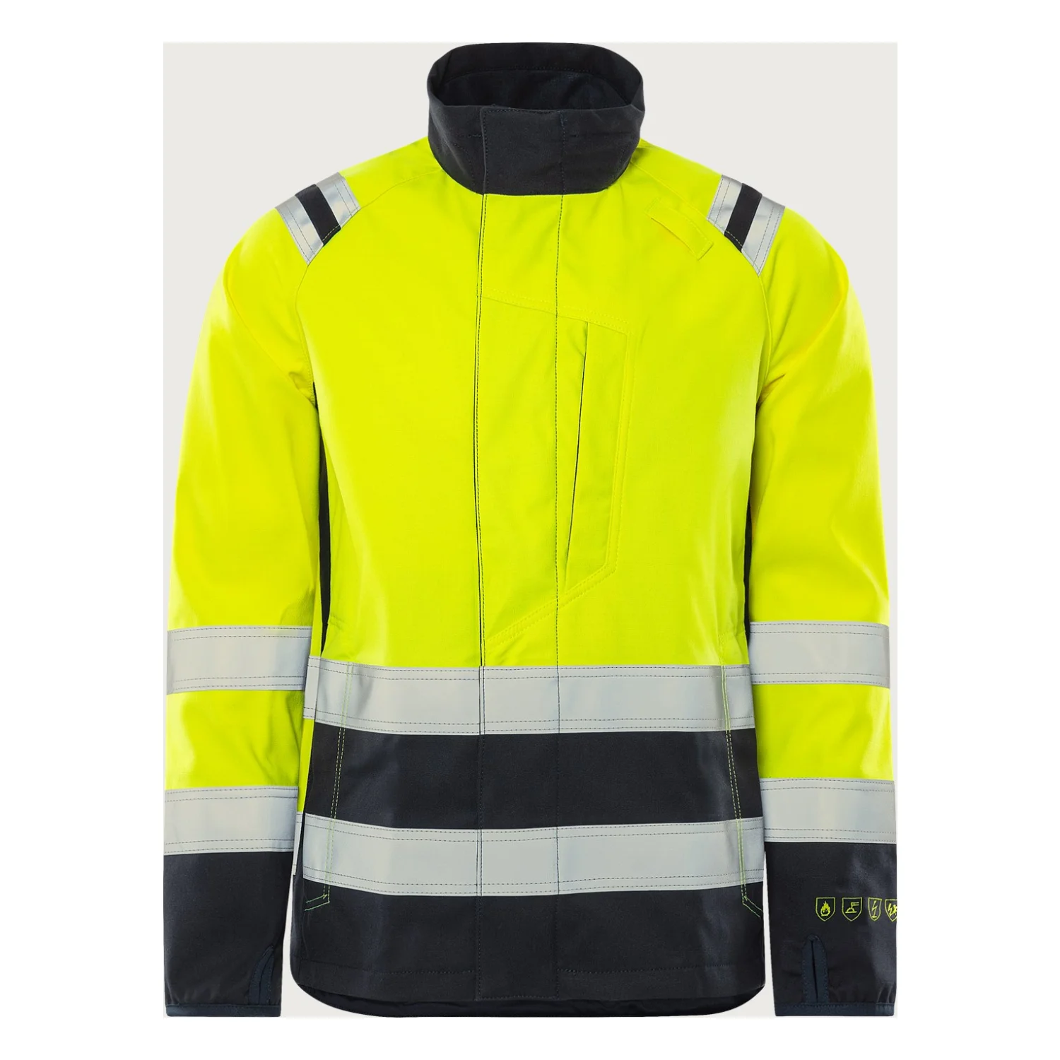 Fristads Flamestat high vis sztreccs softshell dzseki cl 3 4016 FSS Hi-Vis sárga/matrózkék