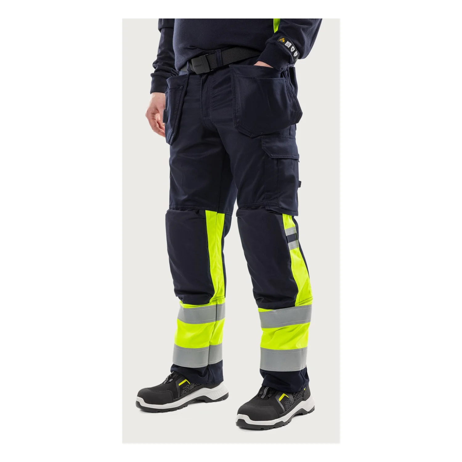 Fristads Flamestat high vis craftsman sztreccs nadrág class 1 2263 ATHF Hi-Vis sárga/matrózkék