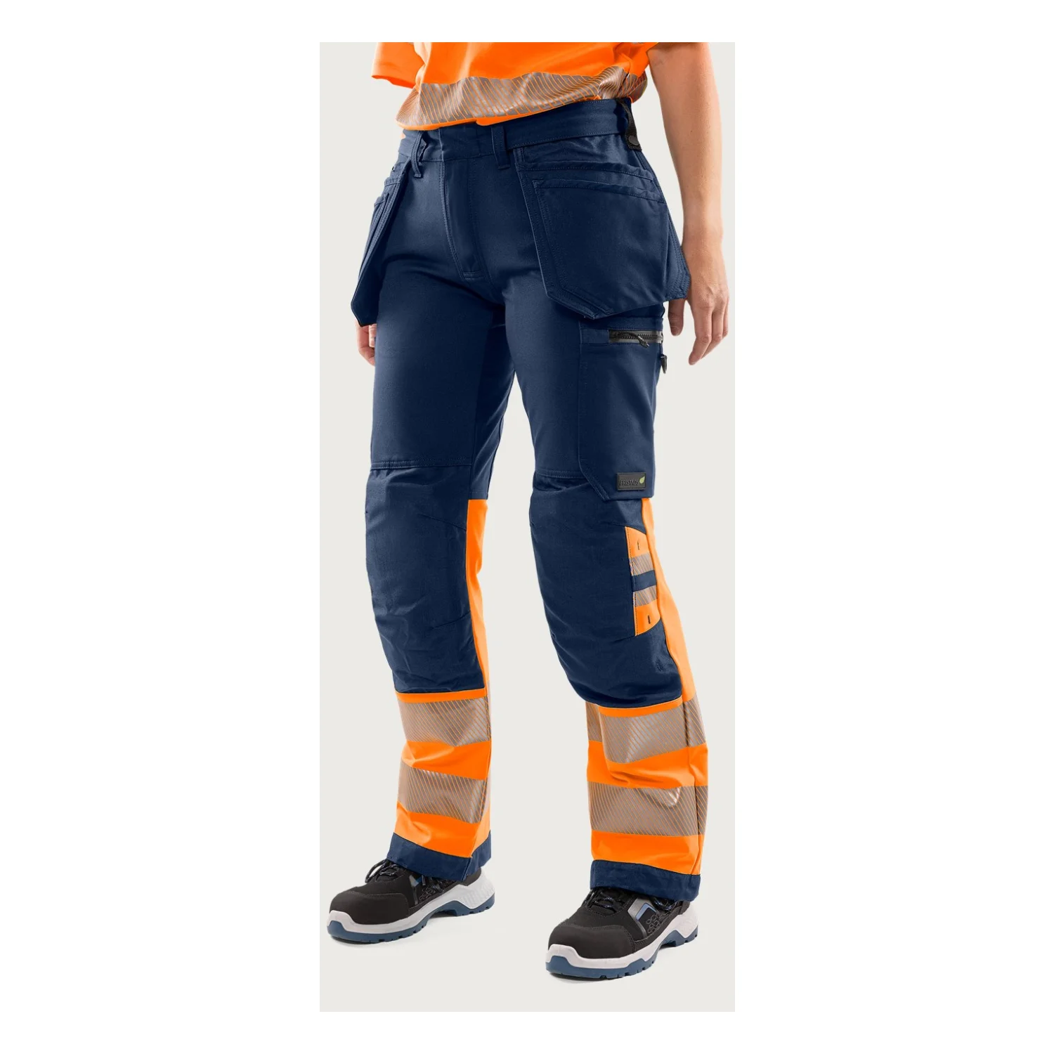 Fristads High vis Green craftsman sztreccs nadrág női class 1 2663 GSTP Hi-Vis narancssárga/matrózkék