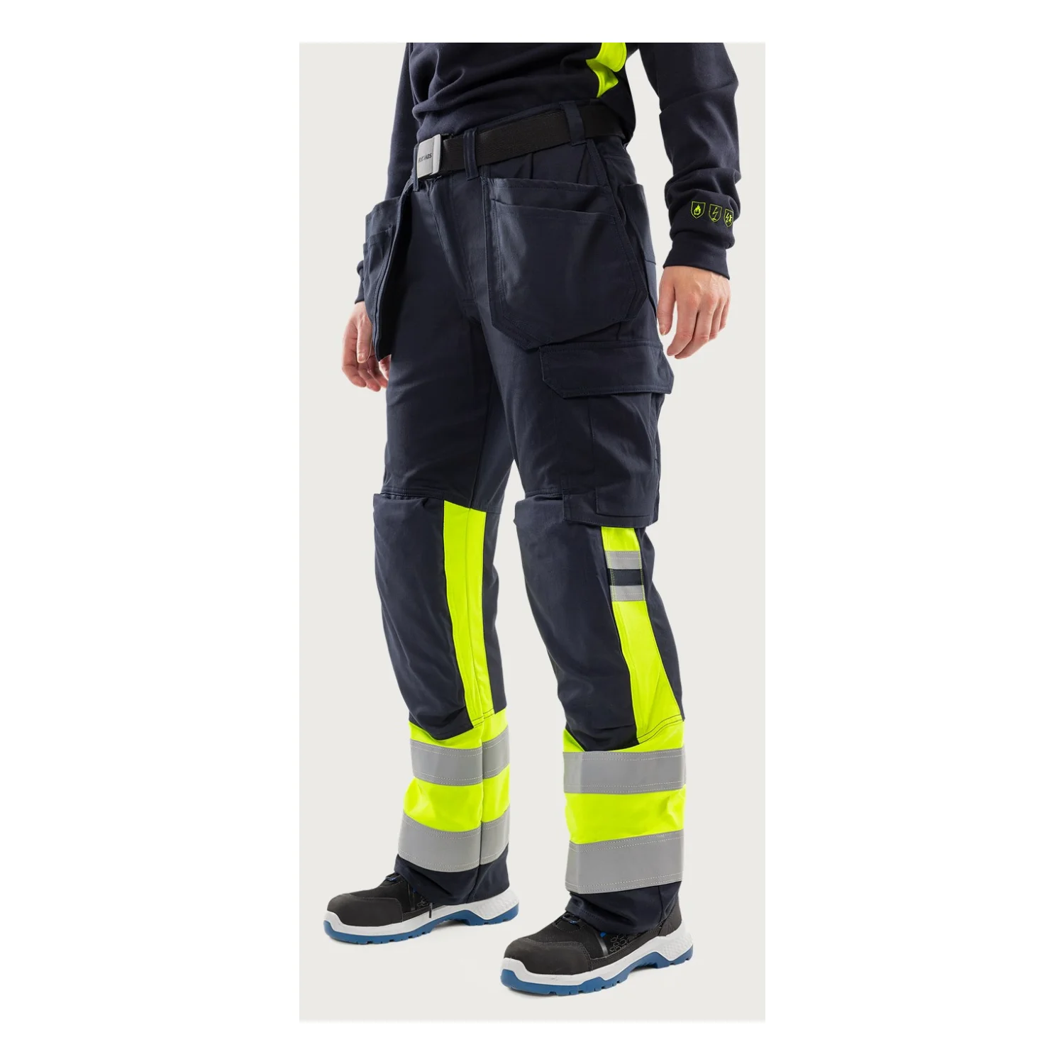 Fristads Flamestat high vis craftsman sztreccs nadrág női class 1 2271 ATHF Hi-Vis sárga/matrózkék