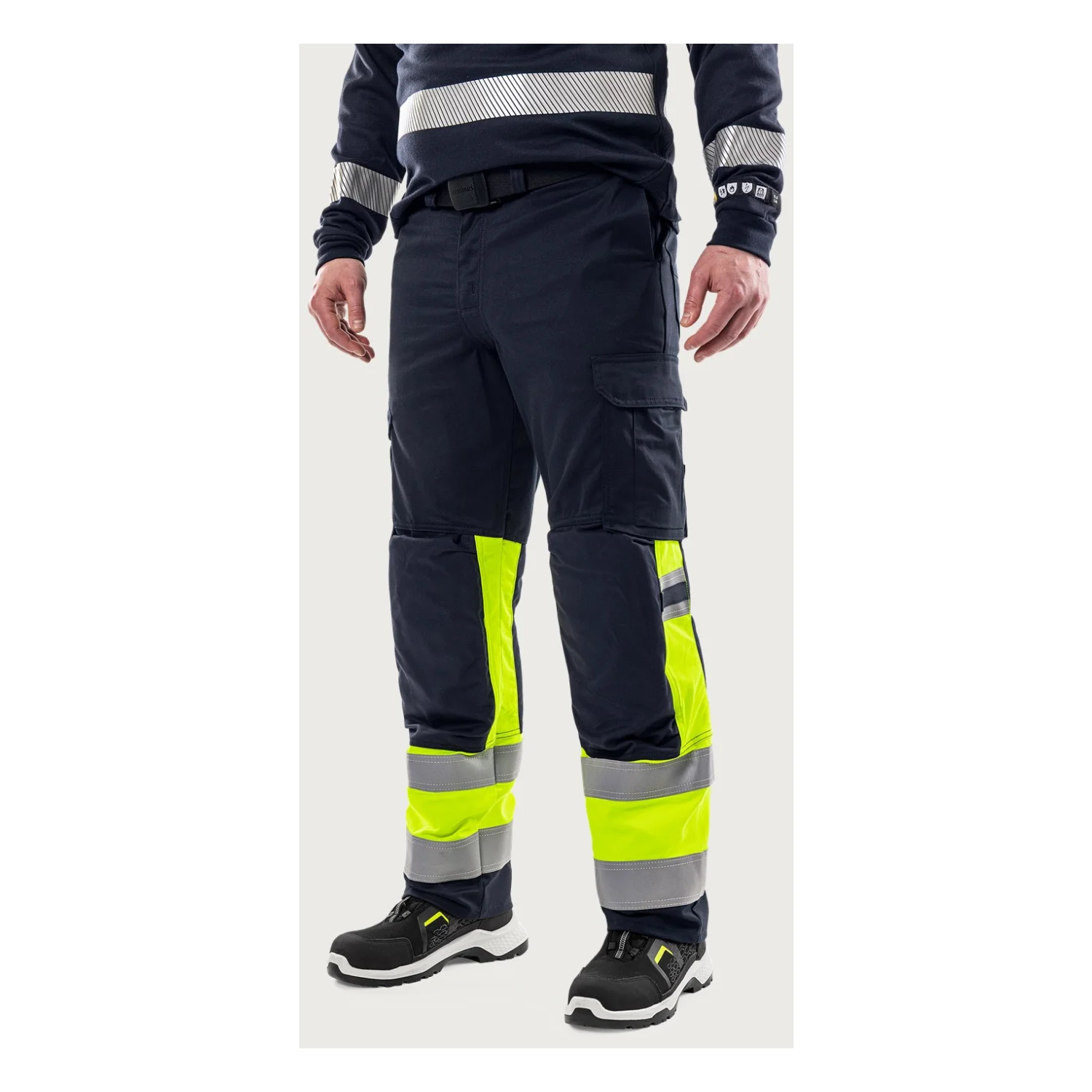 Fristads Flamestat high vis sztreccs nadrág cl 1 2162 ATHF Hi-Vis sárga/matrózkék