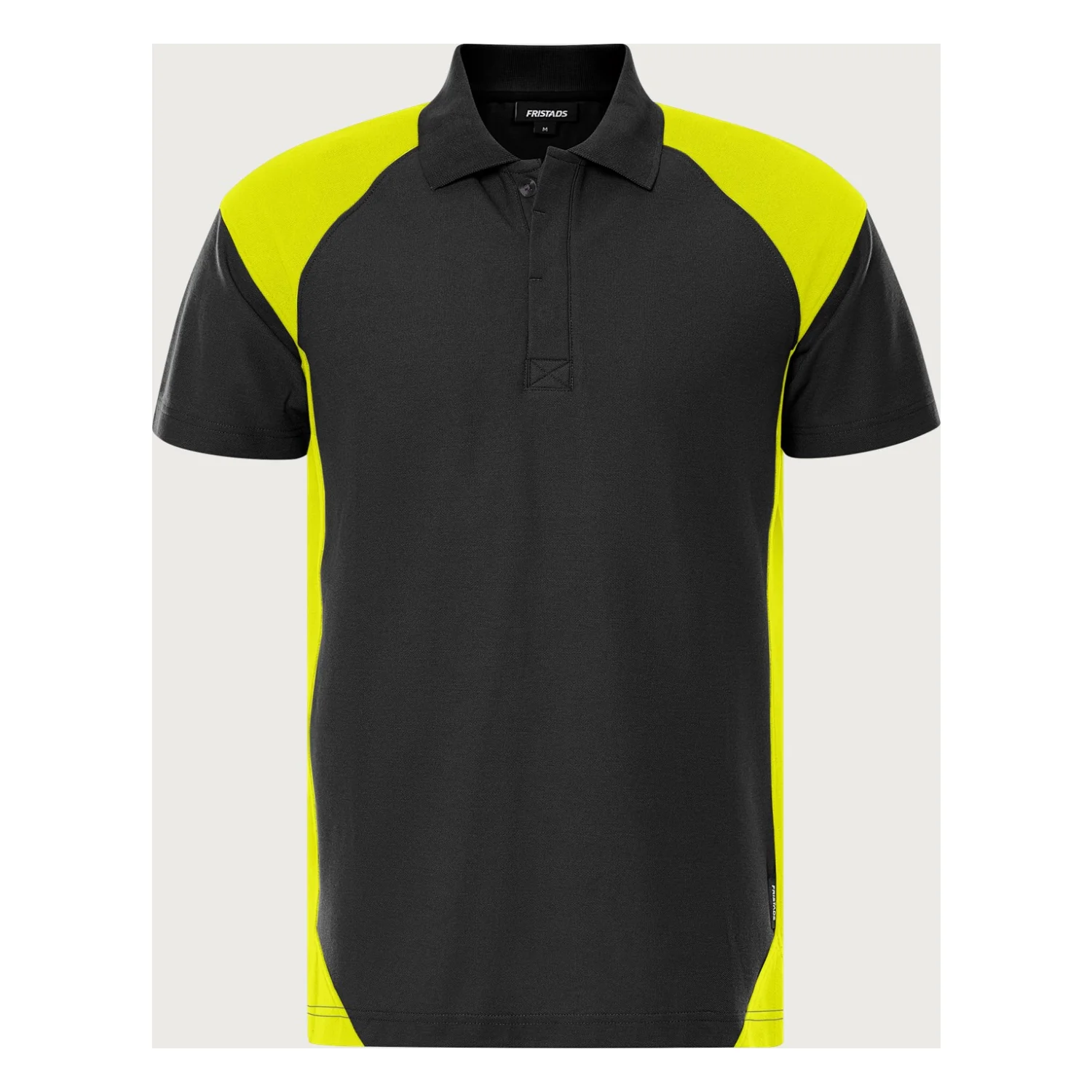 Fristads Green vastag ingpóló 7047 GPM Fekete/Neon sárga