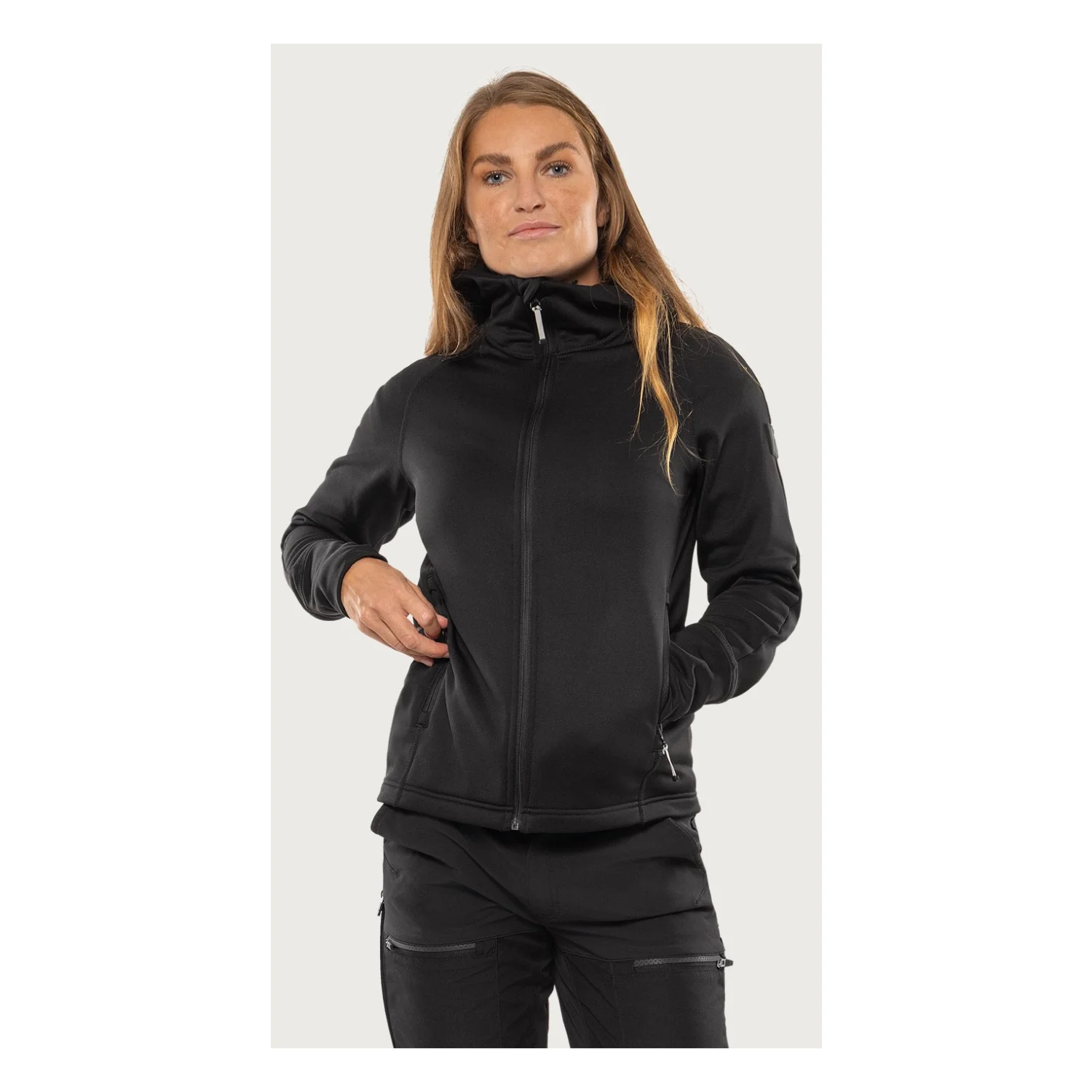 Fristads Outdoor Cobalt Polartec® power stretch® kapucnis pulóver női Fekete