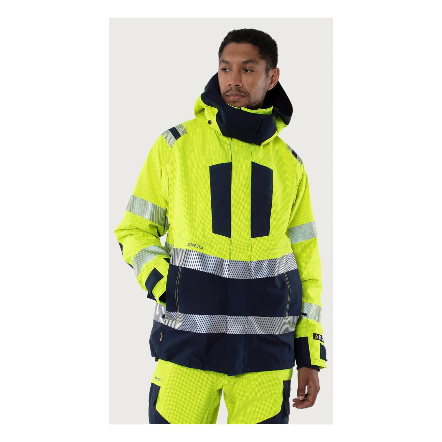 Fristads Flamestat high vis GORE-TEX PYRAD® héjdzseki cl 3 4095 GXE Hi-Vis sárga/matrózkék