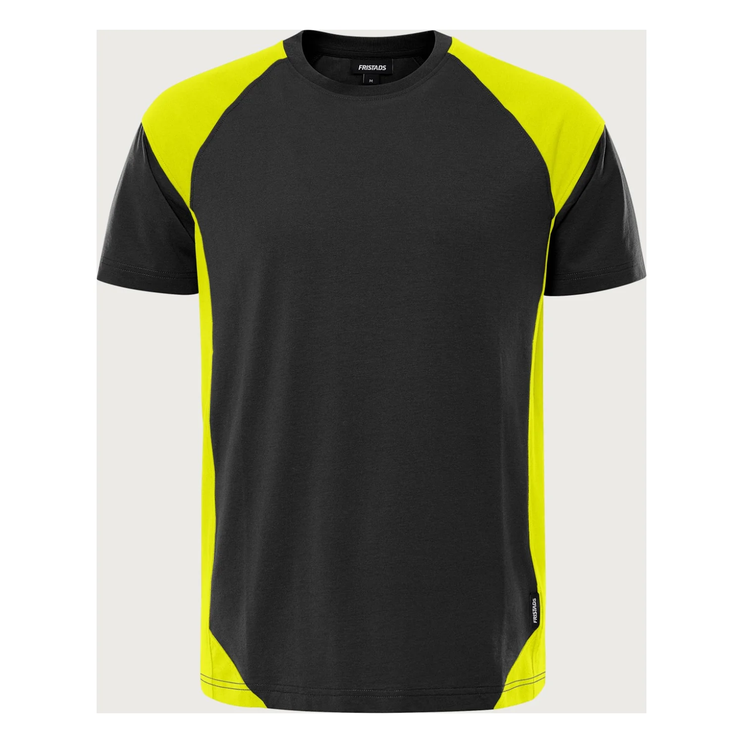 Fristads Green vastag póló 7046 GTM, férfi és női Fekete/Neon sárga