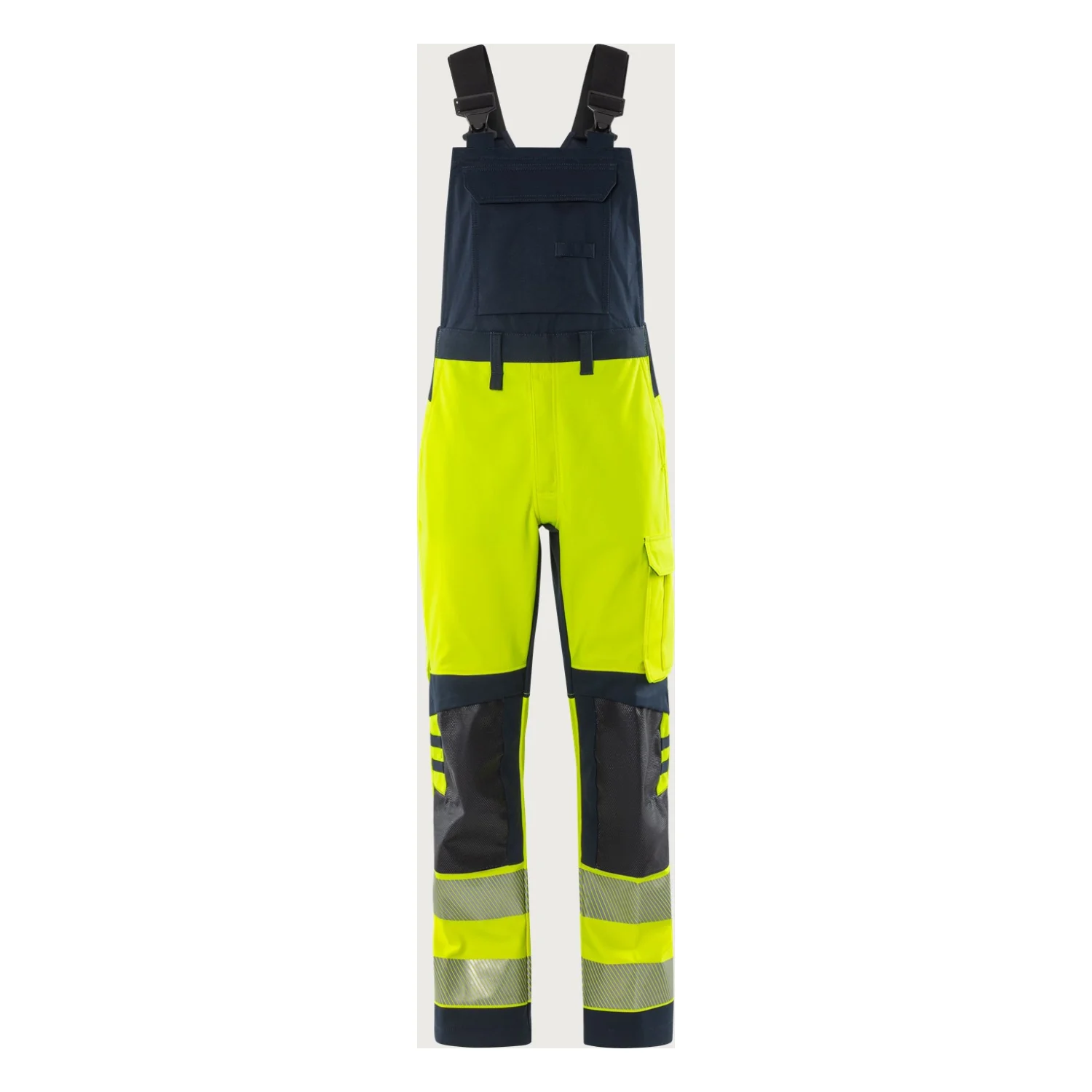 Fristads Flamestat high vis sztreccs kantáros nadrág class 2 1280 FSS Hi-Vis sárga/matrózkék