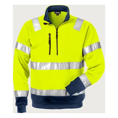 Fristads High vis félig cipzáras pulóver cl 3 728 SHV
