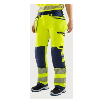 Fristads High vis Green craftsman sztreccs nadrág női class 2 2664 GSTP