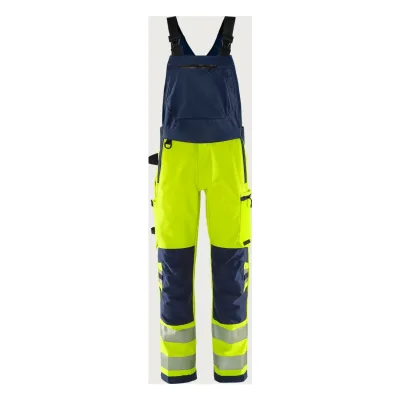 Fristads High vis Green sztreccs kantáros nadrág class 2 1031 GSTP