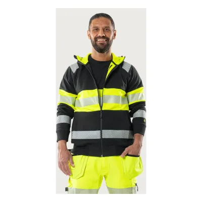 Fristads High vis Green sztreccs kapucnis pulóver class 1 7532 GKC