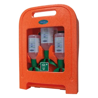 Actiomedic EYE CARE Medi2Protect TWIN II szemkimosó állomás 3 x 500 ml TWIN 0.9% nátrium-klorid oldattal