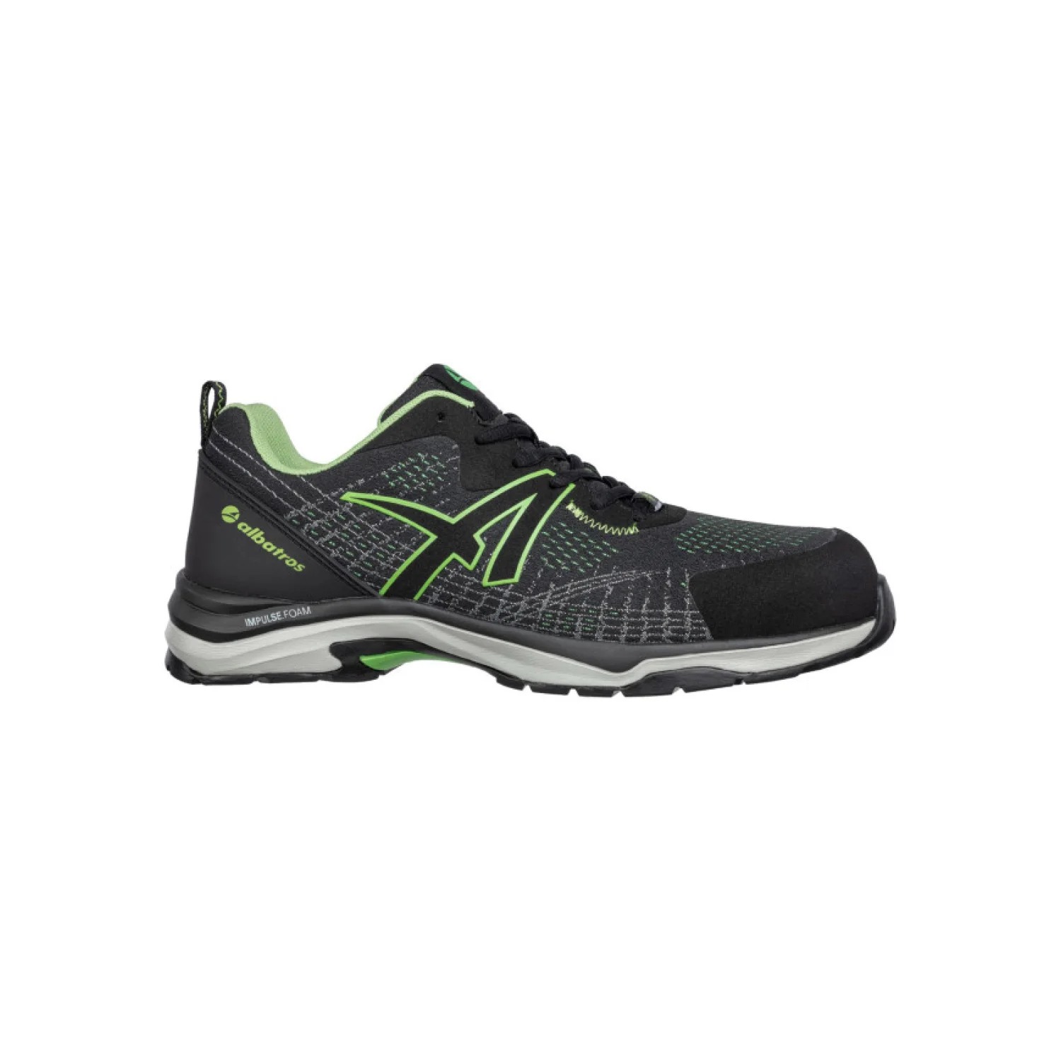 Albatros Splendid Green GH Low S1P ESD HRO SRC munkavédelmi cipő Fekete/zöld