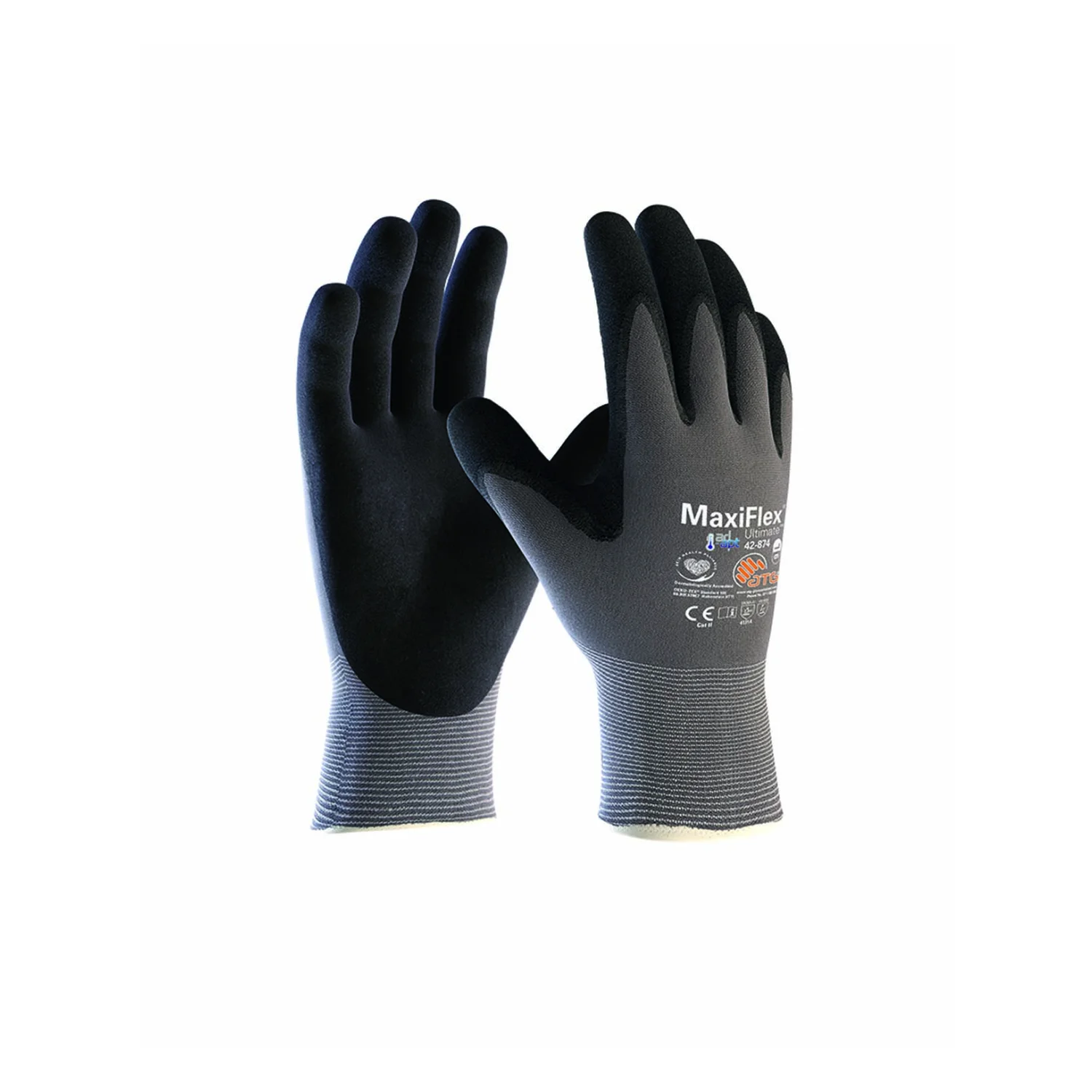 ATG® mártott kesztyű MaxiFlex® Ultimate™ 42-874 AD-APT Fekete